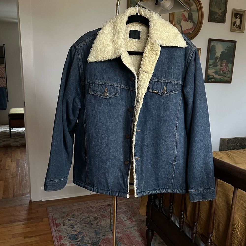 VINTAGE Sears Roebucks Men's Sherpa-Lined Denim Jacket